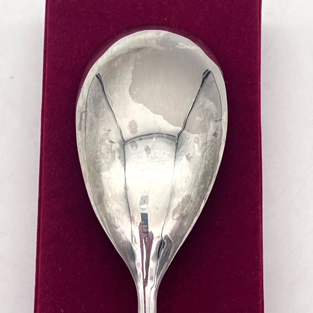 Towle Silver Plated Serving Spoon 10" With Red Velvet Box - Picture 10 of 16